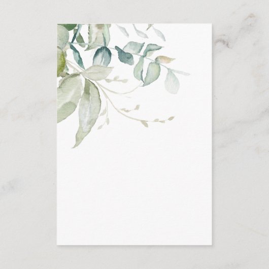 Elegantes Grün - Informationen zur Hochzeit Begleitkarte (Rückseite)