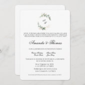Elegantes Grün minimalistisch spanische Hochzeit Einladung (Vorne/Hinten)