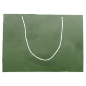 Elegantes Grün mit einfachem Gold Monogramm Große Geschenktüte (Rückseite)