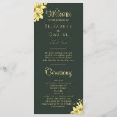 Elegantes Grün mit Goldtypografie-Hochzeit Programm (Vorderseite)