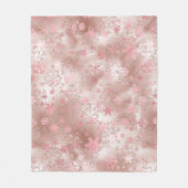 Elegantes Grün-Rosa Weihnachtsschneeflockenmuster Fleecedecke (Vorderseite)