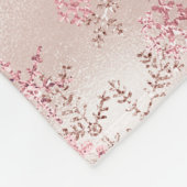 Elegantes Grün-Rosa Weihnachtsschneeflockenmuster Fleecedecke (Ecke)
