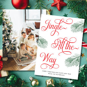 Elegantes Grün Rot Kalligrafie Weihnachten