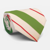 Elegantes grün-rotes Streifenmuster Krawatte (Gerollt)