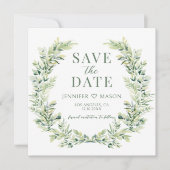 Elegantes Grün Save the Date Foto (Vorderseite)