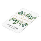 Elegantes Grün Save the Date Hochzeitsfeier Verlob Magnet (Linke Seite)