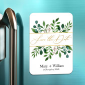 Elegantes Grün Save the Date Hochzeitsfeier Verlob Magnet
