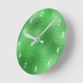 Elegantes, grün-silbernes Dekorativ Runde Wanduhr (Winkel)