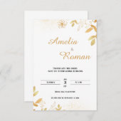 Elegantes Grün, Typografie Einladung (Vorne/Hinten)