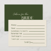 Elegantes Grün und Beige Palmen Tree Brautparty Hinweiskarte (Vorne/Hinten)