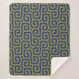 Elegantes Grün- und Blau-Abstraktmuster Sherpadecke