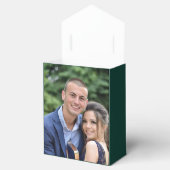 Elegantes Grün und Gold Hochzeit Dankeschön Foto Geschenkschachtel (Geöffnet)