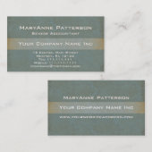 Elegantes Grün und Goldnatürliche Visitenkarte (Vorne/Hinten)