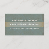 Elegantes Grün und Goldnatürliche Visitenkarte (Rückseite)