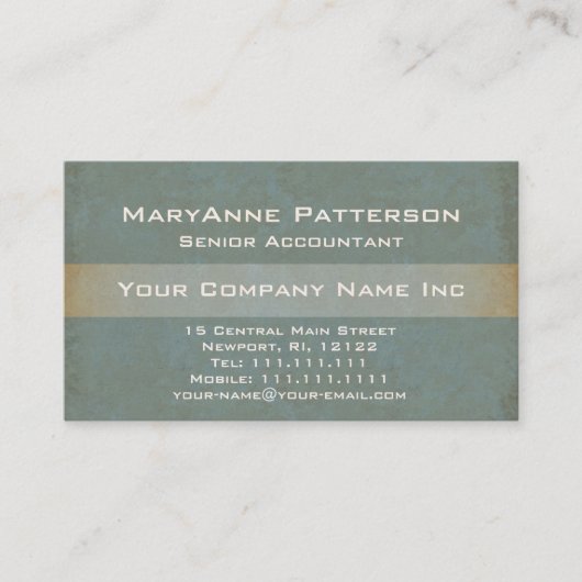 Elegantes Grün und Goldnatürliche Visitenkarte (Vorderseite)