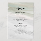 Elegantes Grün und Grau | Hochzeit Menükarte (Vorderseite)