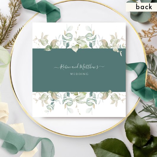 Elegantes Grün und Grüne Stipe, Square Wedding Einladung