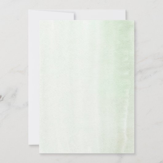 Elegantes Grün und Hochzeitskleid Brautparty Einladung (Rückseite)