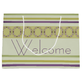 Elegantes Grün und Lila Blüte Große Geschenktüte