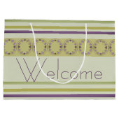 Elegantes Grün und Lila Blüte Große Geschenktüte (Rückseite)