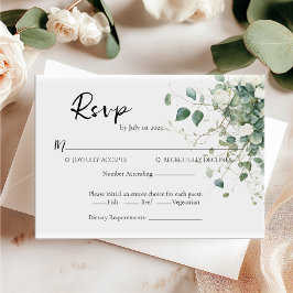 Elegantes Grün und Rose Hochzeitskarte RSVP Einladung