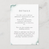 Elegantes Grün, Wasserfarbe, Angaben zur Hochzeit Begleitkarte (Vorderseite)