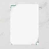 Elegantes Grün, Wasserfarbe, Angaben zur Hochzeit Begleitkarte (Rückseite)