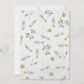 Elegantes Grün Wasserfarbener Hochzeitstag Einladung (Rückseite)