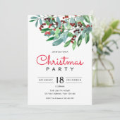 Elegantes Grün Weihnachts-Party Feiertagskarte (Stehend Vorderseite)