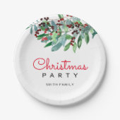 Elegantes Grün Weihnachts-Party Pappteller (Vorderseite)