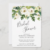 Elegantes Grün Weißes Brautparty Einladung (Vorderseite)