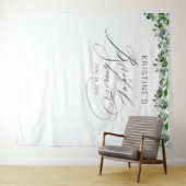 Elegantes Grün Weißes Brautparty Wandteppich (Beispiel (Horizontal))