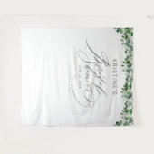 Elegantes Grün Weißes Brautparty Wandteppich (Vorderseite (Horizontal))