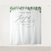 Elegantes Grün Weißes Brautparty Wandteppich (Vorderseite)