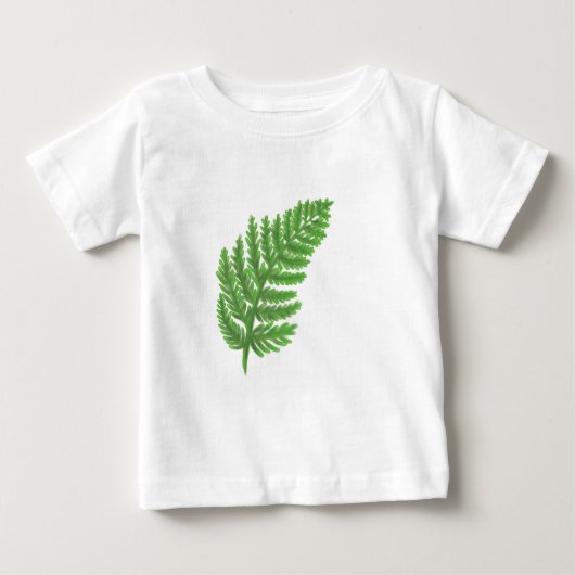 Elegantes grünes Aquarellenfarn-Waldland-Blätter Baby T-shirt (Vorderseite)
