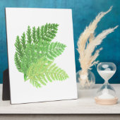 Elegantes grünes Aquarellenfarn-Waldland-Blätter Fotoplatte (Seite)