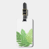 Elegantes grünes Aquarellenfarn-Waldland-Blätter Gepäckanhänger (Vorderseite vertikal)