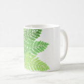 Elegantes grünes Aquarellenfarn-Waldland-Blätter Kaffeetasse (VorderseiteRechts)