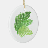 Elegantes grünes Aquarellenfarn-Waldland-Blätter Keramikornament (Rechts)