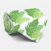 Elegantes grünes Aquarellenfarn-Waldland-Blätter Krawatte (Gerollt)