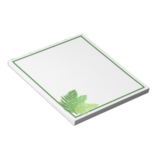 Elegantes grünes Aquarellenfarn-Waldland-Blätter Notizblock (angewinkelt)