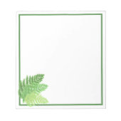 Elegantes grünes Aquarellenfarn-Waldland-Blätter Notizblock (Vorderseite)