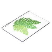 Elegantes grünes Aquarellenfarn-Waldland-Blätter Notizblock (Linke Seite)