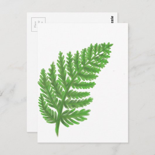 Elegantes grünes Aquarellenfarn-Waldland-Blätter Postkarte (Vorne/Hinten)