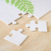 Elegantes grünes Aquarellenfarn-Waldland-Blätter Puzzle (Seite)