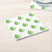 Elegantes grünes Aquarellenfarn-Waldland-Blätter Rechteckiger Pappuntersetzer (angewinkelt)