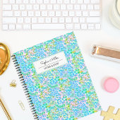 Elegantes Grünes Aquarellfarben-Leopard-Monogramm Notizblock