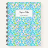 Elegantes Grünes Aquarellfarben-Leopard-Monogramm Notizblock (Vorderseite)