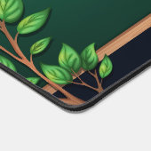 Elegantes, grünes Blätterblatt mit den Branchen Fo Schreibtischunterlage (Ecke)