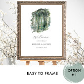 Elegantes Grünes Blau - Begrüßungszeichen Poster